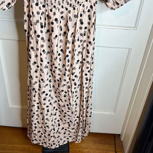 Lola May Petite shirred bust midi smock dress in polka dot NWT Size UK 12 - Picture 5 of 7